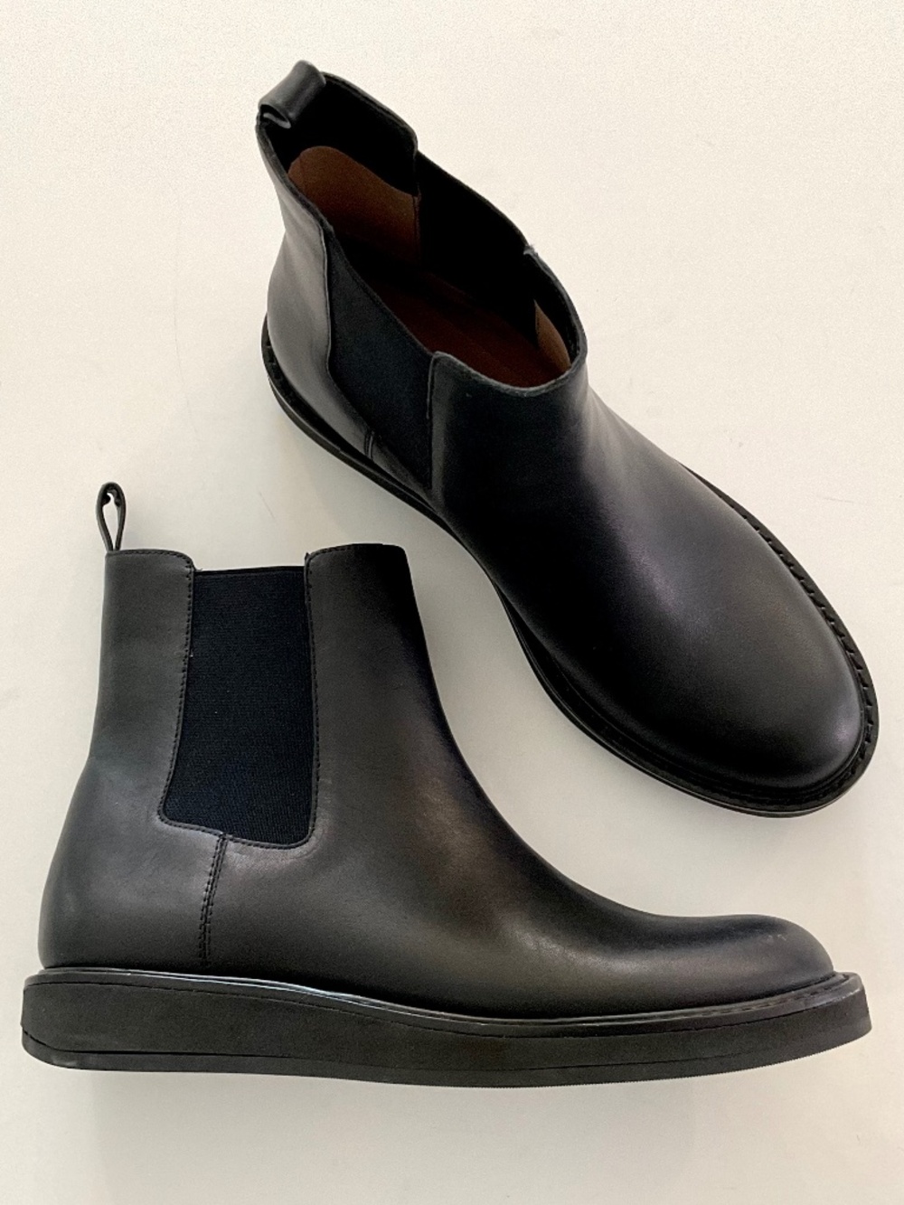 J. CREW Pull On Leather Boots Style#BA557  Black Size 8.5 NEW